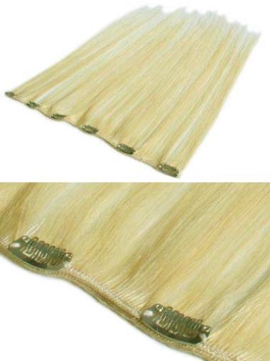 No-Fuss Straight Remy Human Hair Blonde Top Hair Extensions