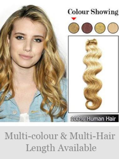 Wavy Comfortable Medium Golden Blonde Hair Extensions