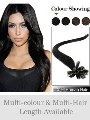 Black Great Remy Human Hair Nail/U Tip Hair Extensions