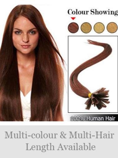 Auburn Straight Remy Human Hair Nail/U Tip Hair Extensions