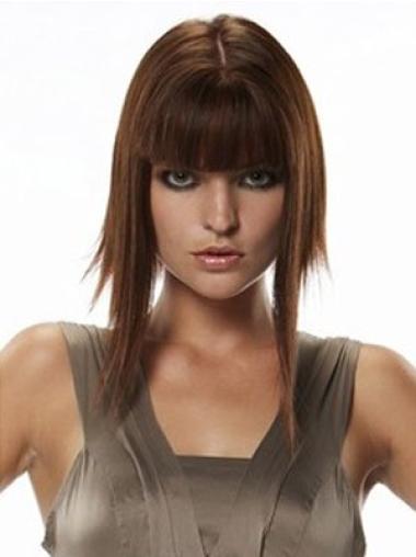 Great Auburn Long Cheap Straight Human Hair Hairpieces