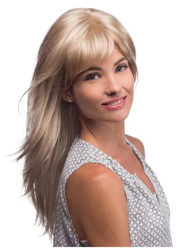 With Bangs Straight 18 Inches Sassy Long Monofilament Wigs