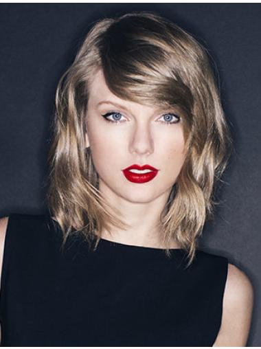 100% Hand-Tied Shoulder Length Synthetic Ideal Taylor Swift Wig Cheap