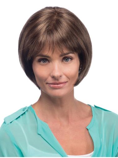 100% Hand-Tied Bobs Chin Length Affordable Natural Hair Line Lace Wigs