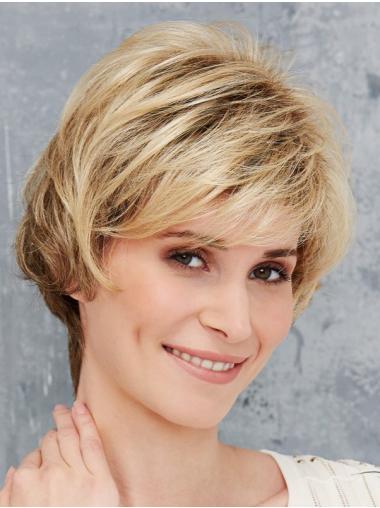 Blonde Straight Boycuts Synthetic Front Lace Wigs