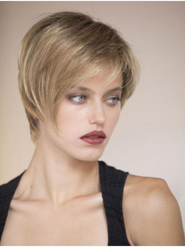 Monofilament Straight Short Cheap Human Hair Wigs