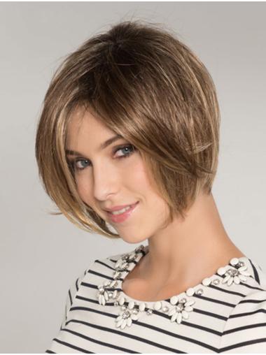 Blonde Straight Bobs Synthetic Glueless Lace Front Wigs