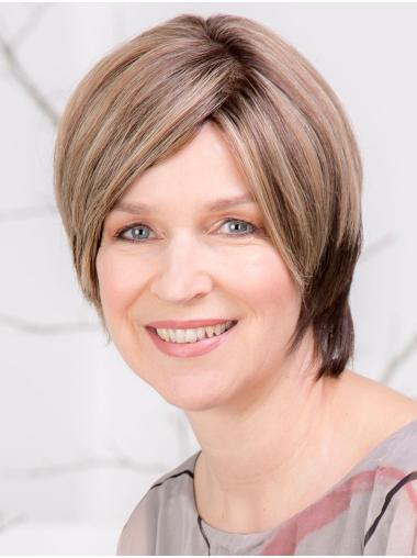 Monofilament Straight Short 8" Human Hair Wigs