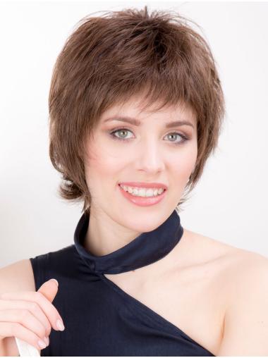 Straight Boycuts Synthetic Brown Short Wig