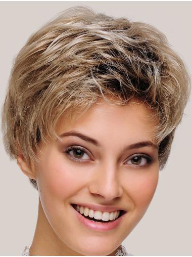 Straight Monofilament 8" Blonde Short Hair Wig