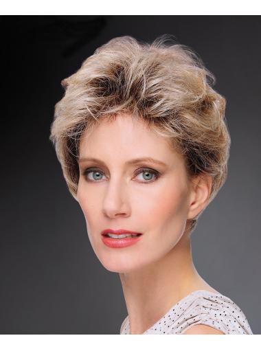 Straight 100% Hand-tied 6" Blonde Synthetic Wigs Cheap