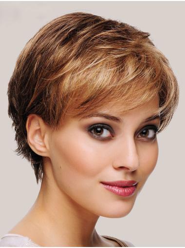 Straight Monofilament 6" Brown Short Wigs For Sale
