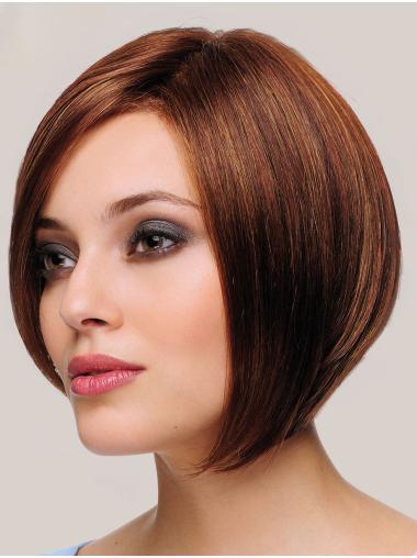 Synthetic Chin Length Straight Brown Natural Hair Wig Bob