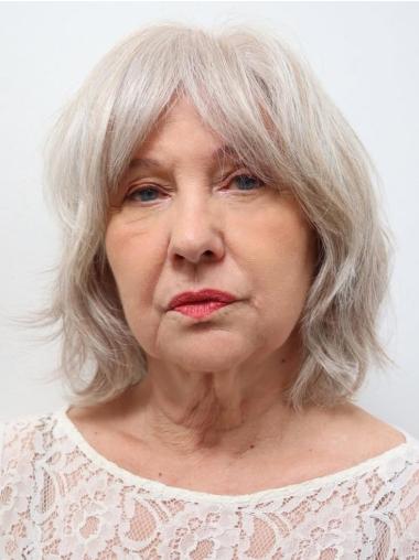 Wig Grey 12" Wavy Layered Synthetic White Wigs