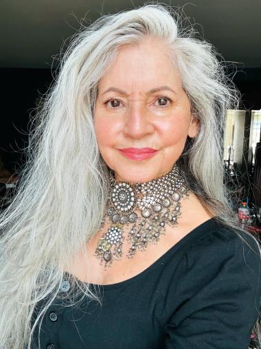 Grey Wigs For Sale Monofilament Wavy Long 22" Layered Wigs