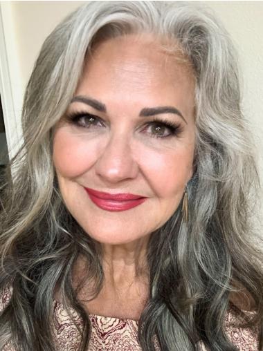Grey Wig Layered Wavy Synthetic Monofilament Wigs