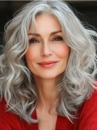 Grey Lace Wigs Bobs 14" Wavy Remy Human Hair Wigs