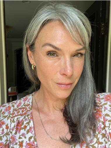 Grey Long Wigs Layered Wavy Synthetic Monofilament Wigs