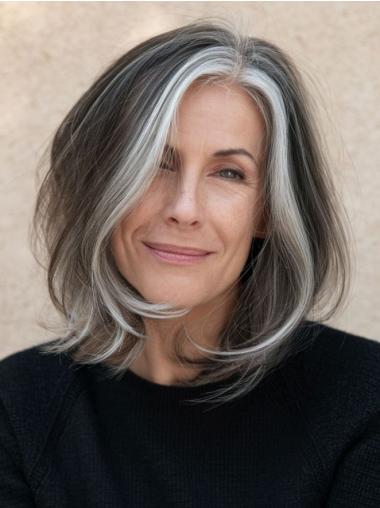 Silver Grey Bob Wigs 14" Monofilament Synthetic Wavy Wigs