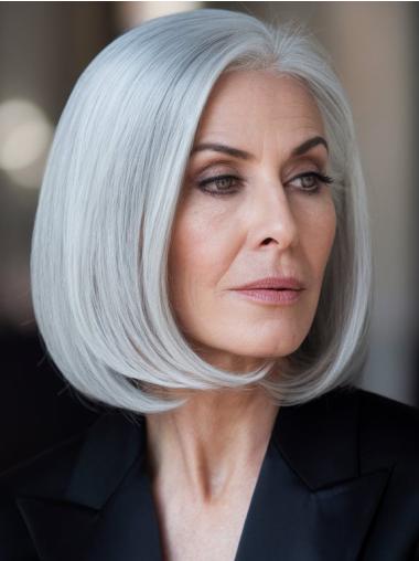 Bob Grey Hairstyles Wig 10" Monofilament Synthetic Straight Wigs