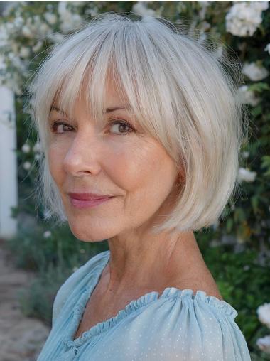 Grey Hair Wigs For Sale 8" Bobs Short Remy Human Hair Wigs