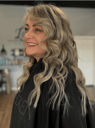 Grey Hair Wigs For Sale Remy Human Hair 20" Monofilament Layered Wigs
