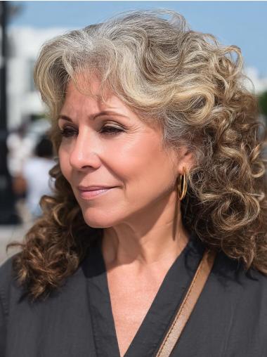 Grey Wigs Medium Length Lace Front 14" Synthetic Layered Wigs