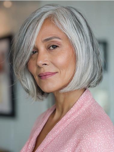 Wigs Grey 10" Monofilament Synthetic Straight Wigs