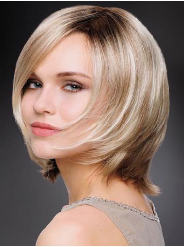 Chin Length Monofilament 10" Platinum Blonde Wig Bob