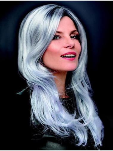 Monofilament 16" Long Synthetic Layered Best Grey Wigs