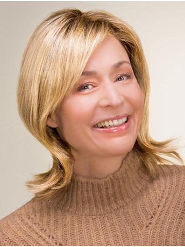 Shoulder Length 100% Hand-tied 12" Blonde Classic Wigs Online