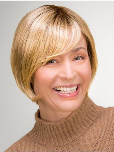 Chin Length 100% Hand-tied 10" Blonde Bob Style Wig