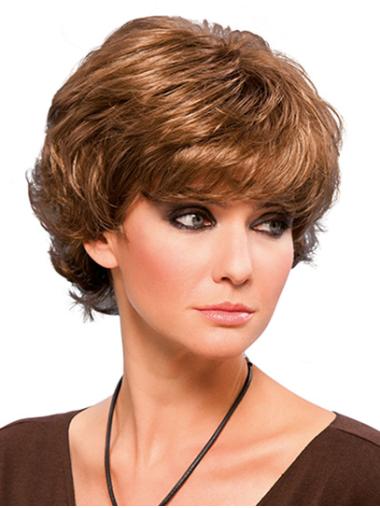 Wavy 8" Blonde Layered Short Cheap Lace Front Wigs