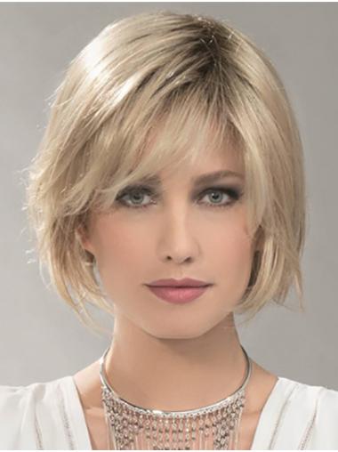 8" Short Straight Monofilament Synthetic Bob Wigs