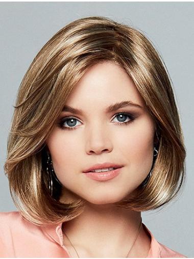 10" Chin Length Straight Ombre/2 tone Synthetic Bobs Sleek Monofilament Wigs