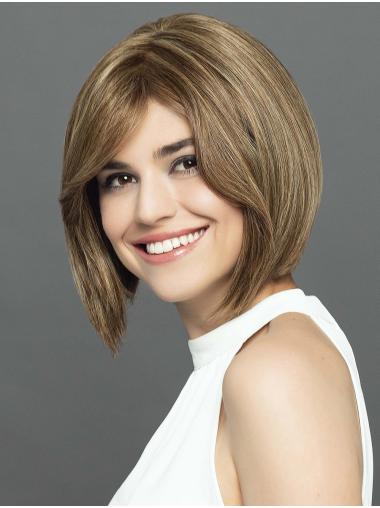 Chin Length 12" Ombre/2 Tone With Highlights Straight Synthetic Bobs Lightweight Hand Tied Wigs