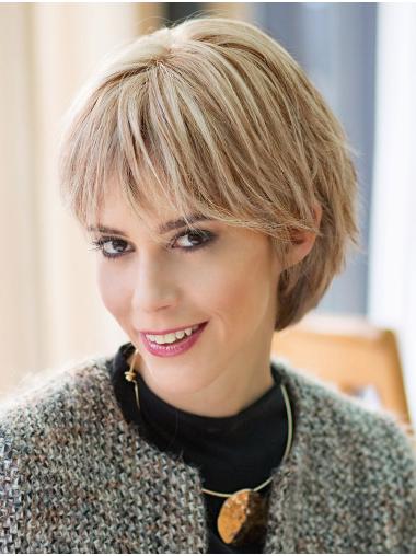 Remy Human Hair 100% Hand-Tied Short Blonde Bobs 8" Best Lace Wigs