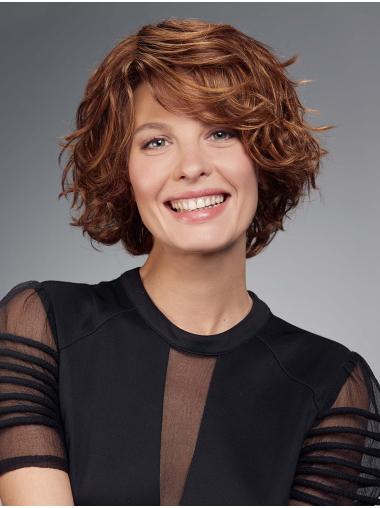 Monofilament 10" Bobs Curly Chin Length Auburn Best Synthetic Wigs
