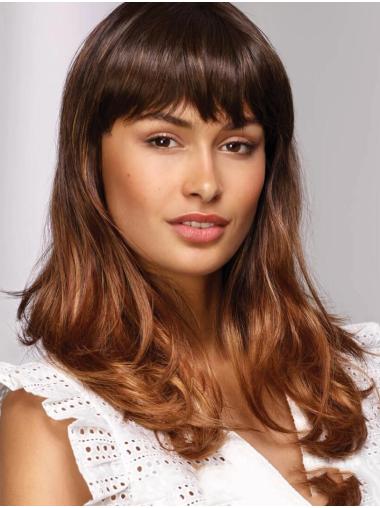 16" Ombre/2 Tone Wavy Monofilament With Bangs African American Hairstyles