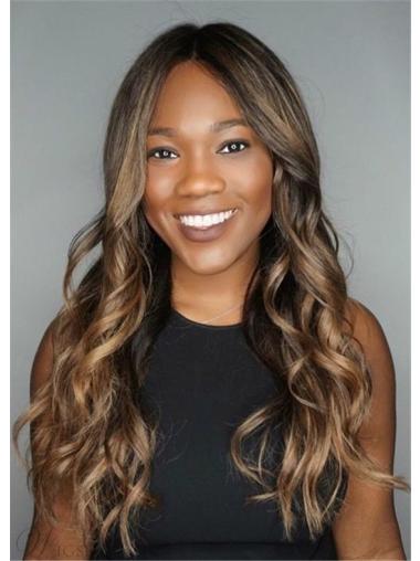 Pre Plucked Wave 20 Inches Blonde With Highlights Lace Front Glueless Lace Wig