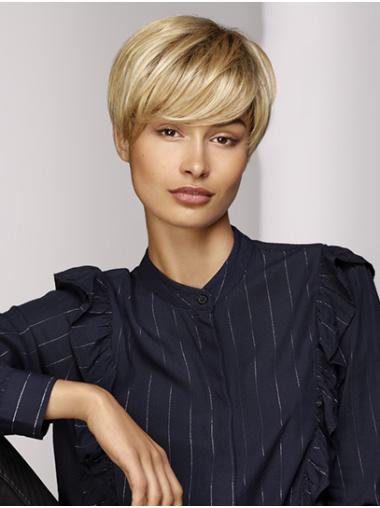 Blonde With Bangs Short 8" Capless High Quality Synthetic Wigs