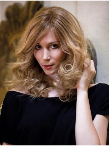 Blonde Without Bangs Shoulder Length 14" Capless No-fuss Synthetic Wigs