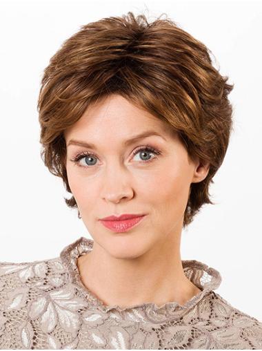 8" Blonde Synthetic Layered Wavy Best Short Wigs