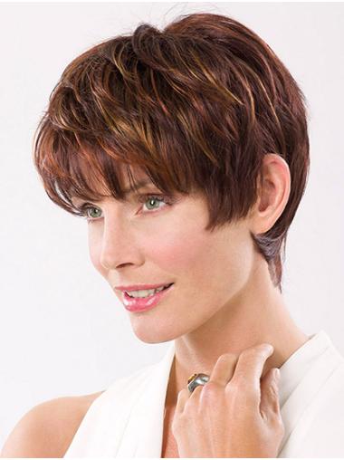 6" Ombre/2 Tone Synthetic Layered Straight Modern Short Wigs