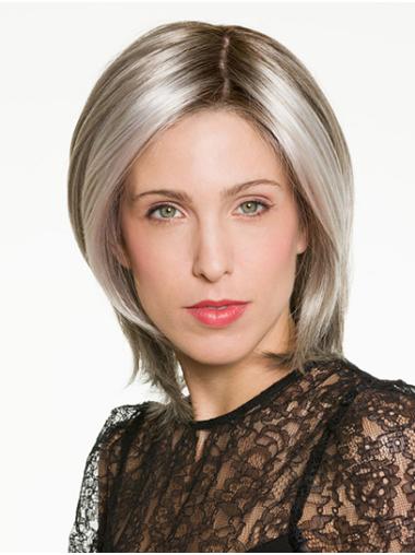 12" 100% Hand-tied Synthetic Ombre/2 Tone Straight Medium Wig