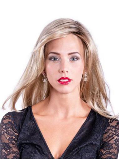 Long Blonde Without Bangs Wavy Synthetic Gorgeous Hand Tied Wigs