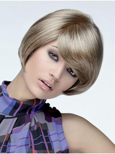 Blonde Bobs Short 8" Monofilament Synthetic Hair Wigs