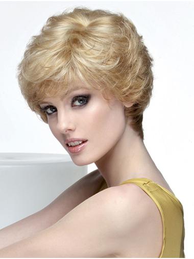 Short Wavy Synthetic Blonde 8" Lace Wig Products