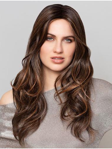 100% Hand-tied Wavy Synthetic Without Bangs Long Wig