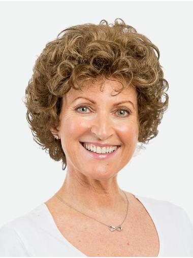 8" Short Brown Synthetic Curly Amazing Bob Women Wigs